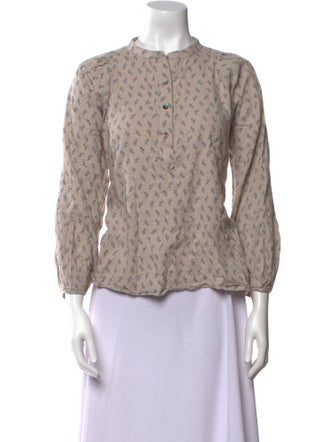Pietsie Lace Pattern Mock Neck Blouse