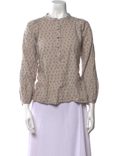 Pietsie Lace Pattern Mock Neck Blouse