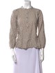 Pietsie Lace Pattern Mock Neck Blouse