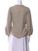 Pietsie Lace Pattern Mock Neck Blouse