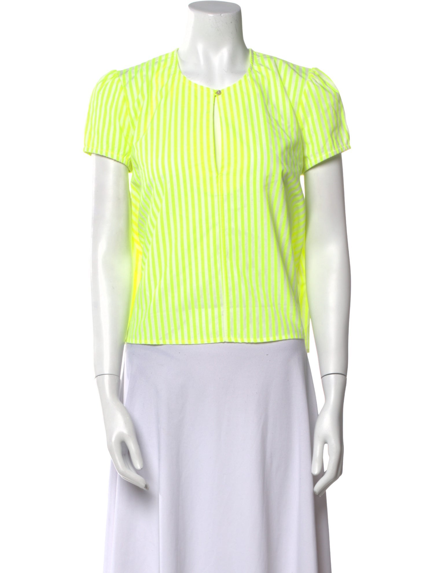 Pietsie Striped Crew Neck Crop Top