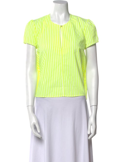 Pietsie Striped Crew Neck Crop Top