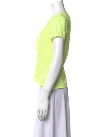 Pietsie Striped Crew Neck Crop Top