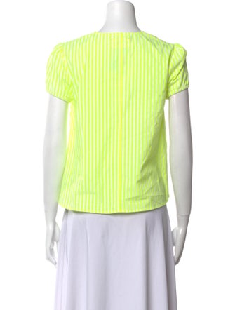 Pietsie Striped Crew Neck Crop Top