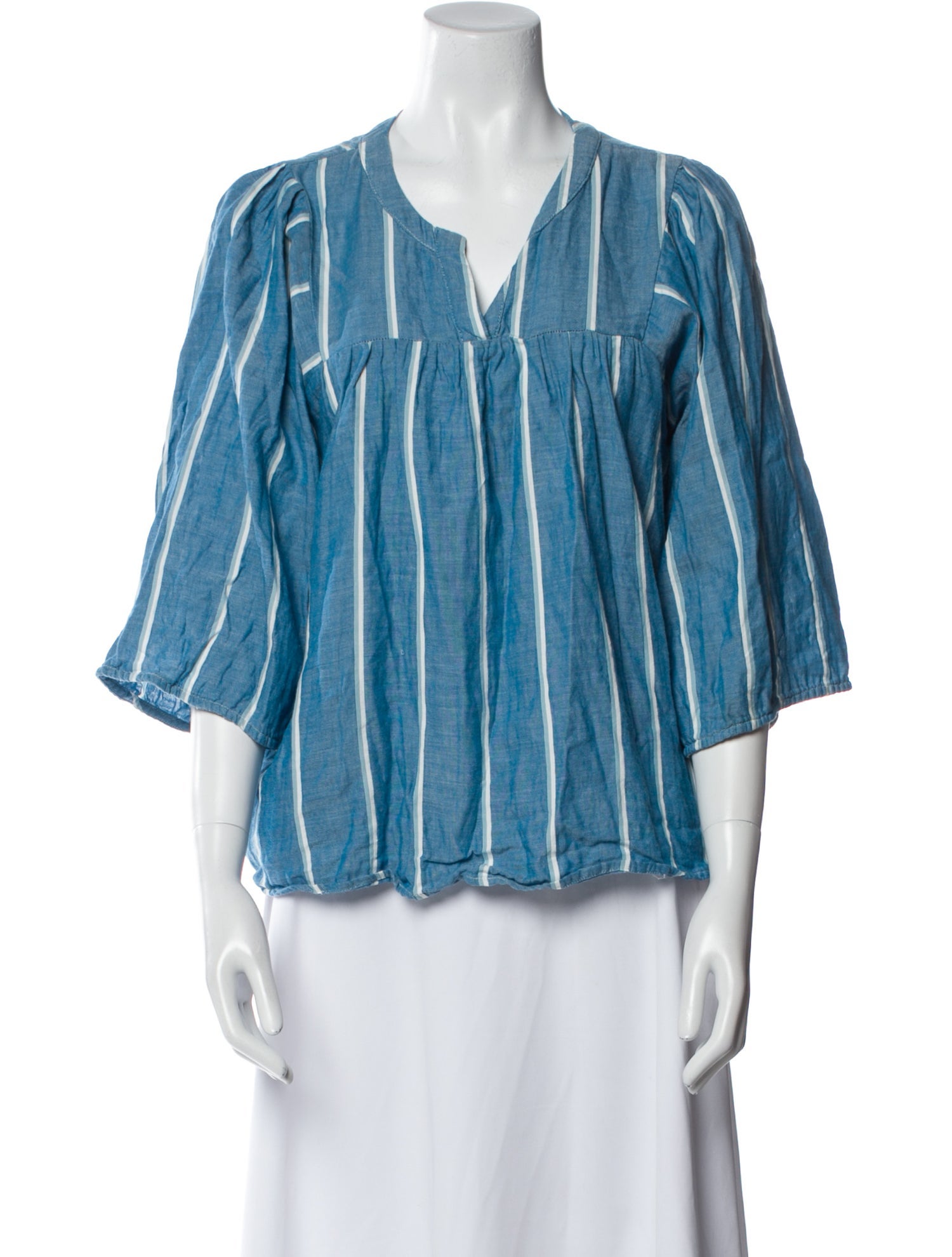 Pietsie V-Neck Three-Quarter Sleeve Blouse