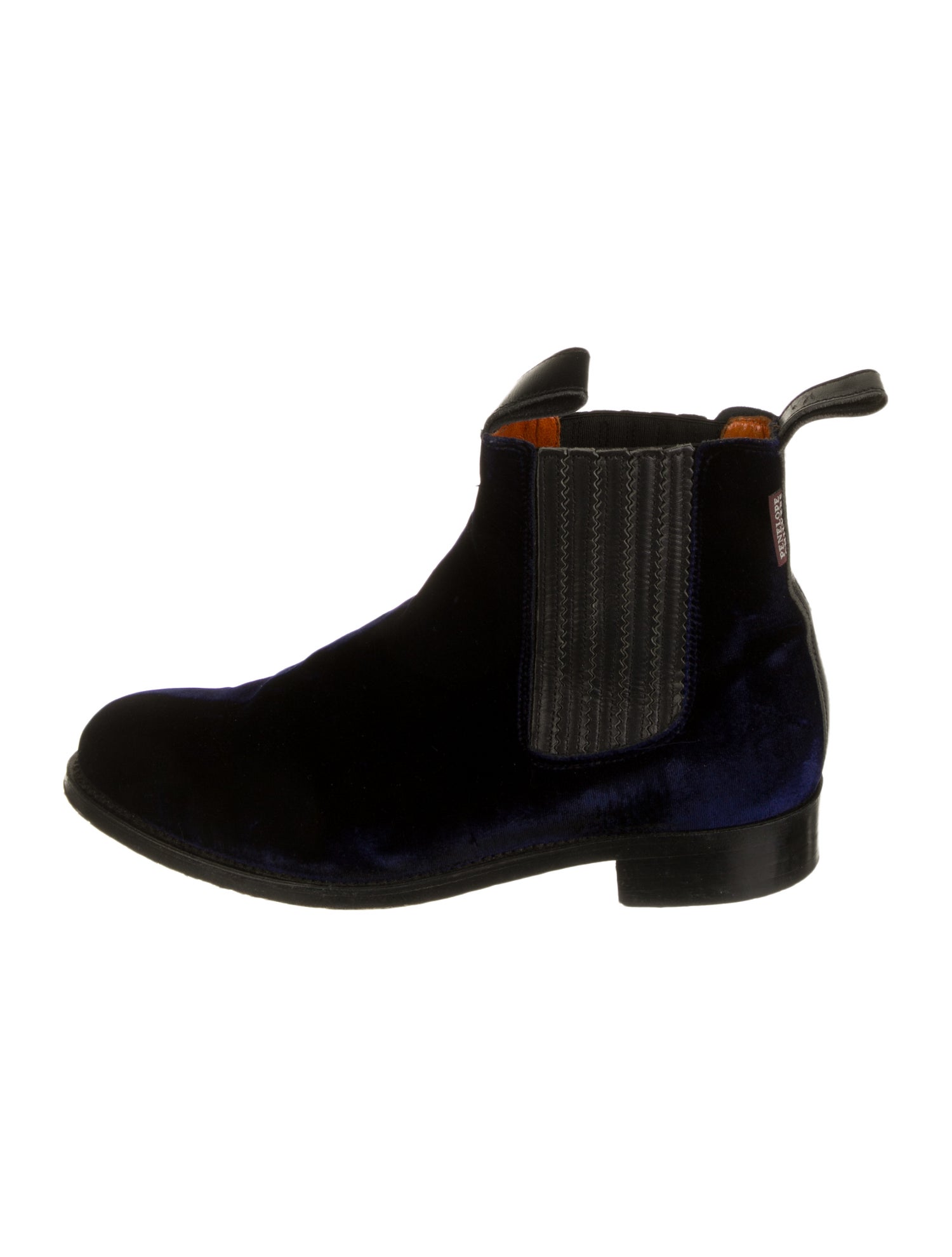 Penelope Chilvers Velvet Leather Trim Embellishment Chelsea Boots