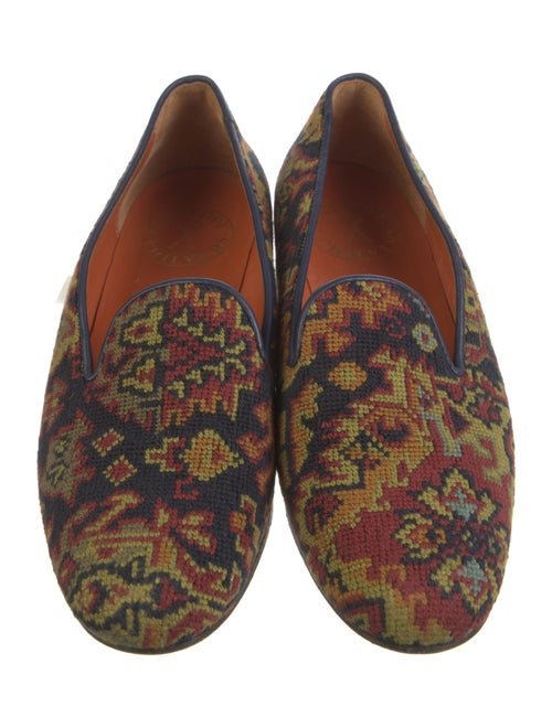 Penelope Chilvers Printed Leather Trim Embellishment Loafers