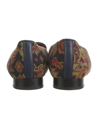 Penelope Chilvers Printed Leather Trim Embellishment Loafers