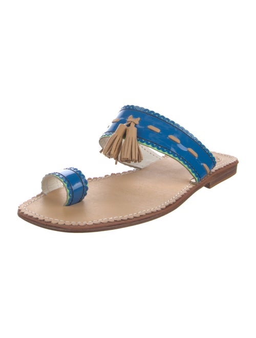 Penelope Chilvers Patent Leather Scalloped Accent Slides