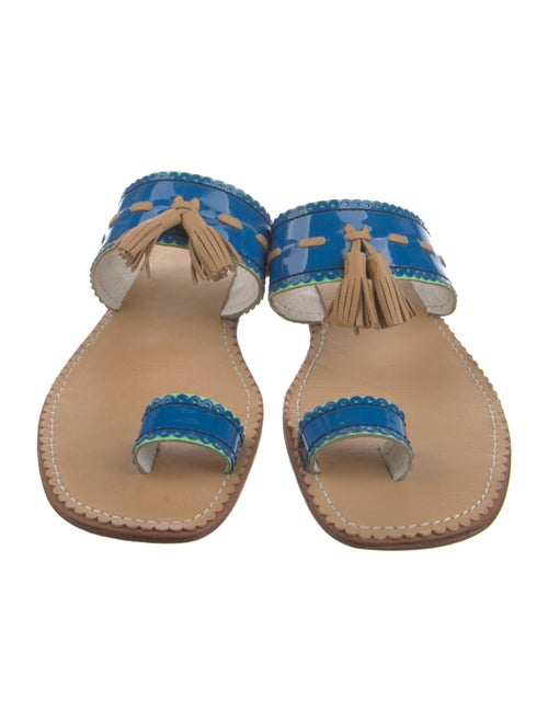 Penelope Chilvers Patent Leather Scalloped Accent Slides