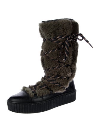 Penelope Chilvers Shearling Lace-Up Boots