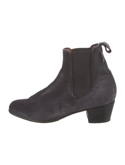 Penelope Chilvers Velvet Leather Trim Embellishment Chelsea Boots