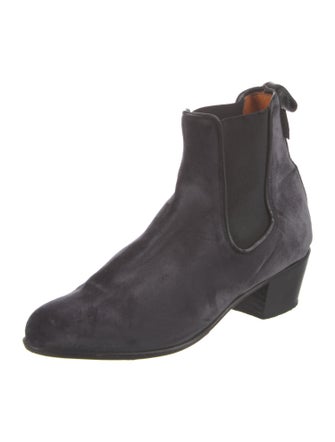 Penelope Chilvers Velvet Leather Trim Embellishment Chelsea Boots