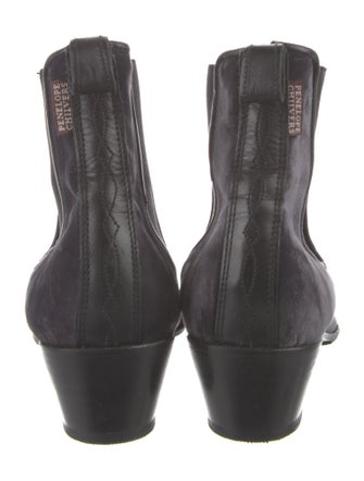 Penelope Chilvers Velvet Leather Trim Embellishment Chelsea Boots