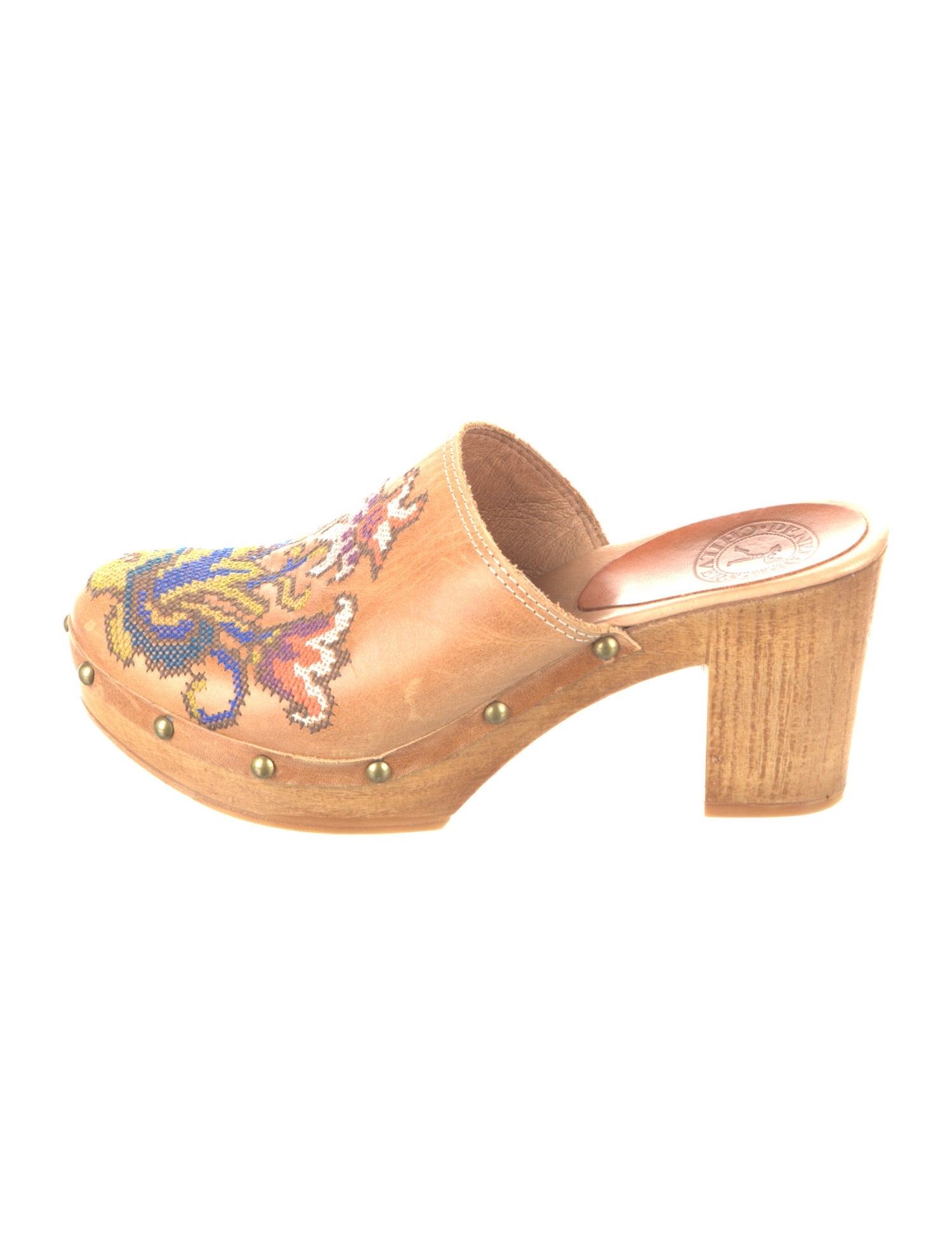 Penelope Chilvers Leather Graphic Print Mules