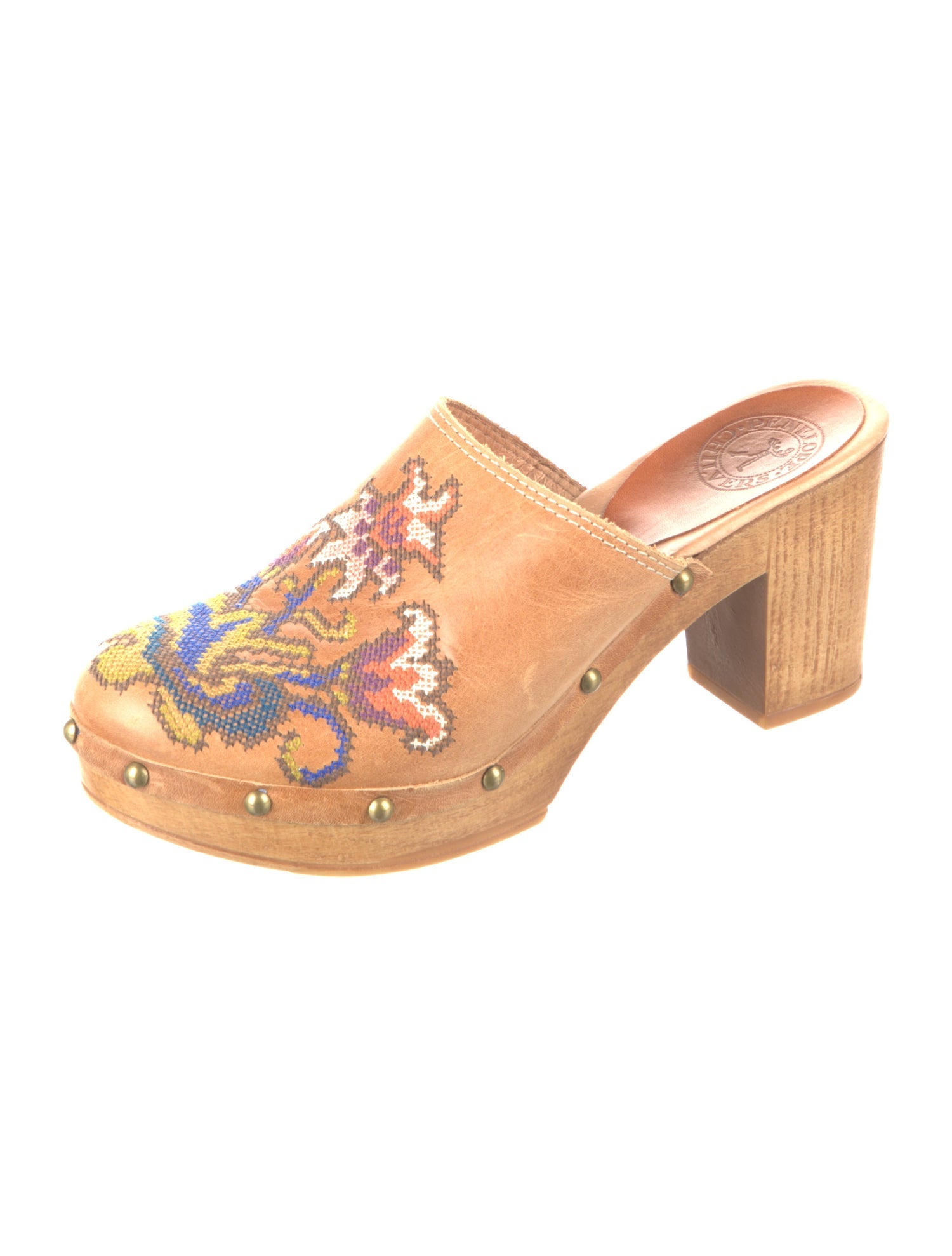 Penelope Chilvers Leather Graphic Print Mules