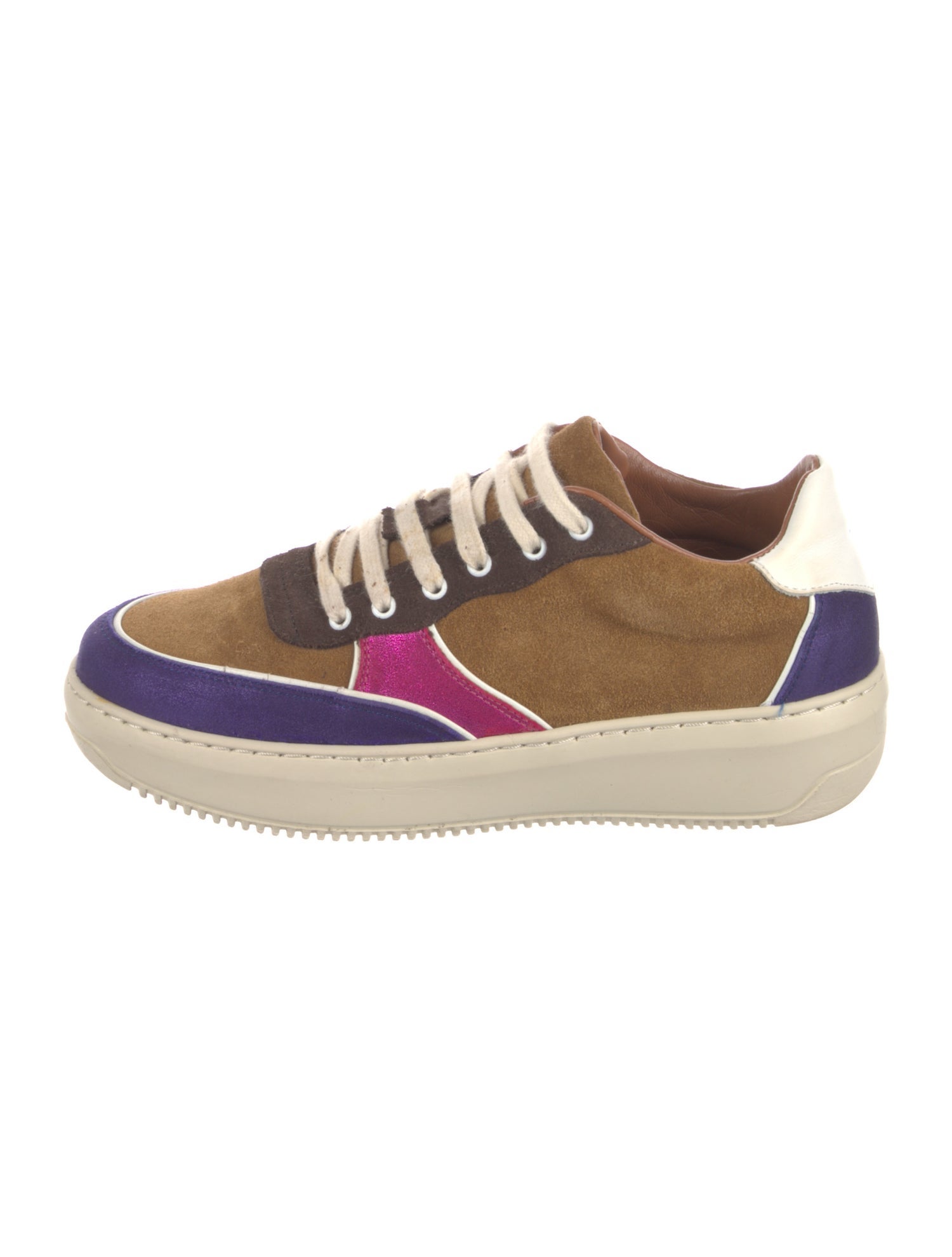 Penelope Chilvers Suede Colorblock Pattern Sneakers