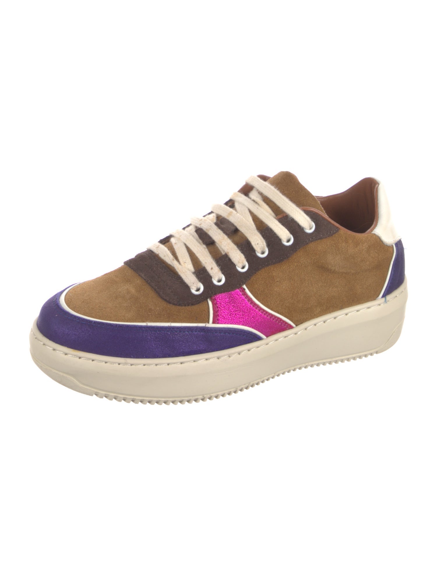 Penelope Chilvers Suede Colorblock Pattern Sneakers