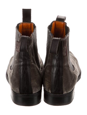 Penelope Chilvers Velvet Leather Trim Embellishment Chelsea Boots