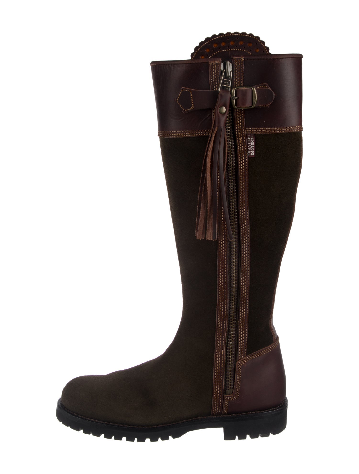 Penelope Chilvers Leather Tassel Accents Riding Boots