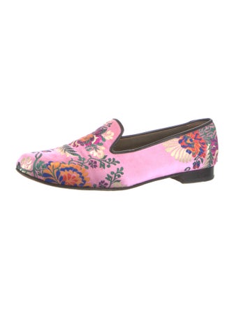 Penelope Chilvers Silk Floral Print Loafers