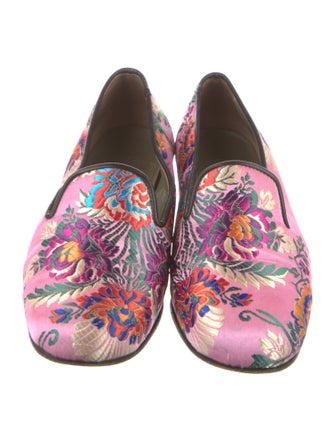 Penelope Chilvers Silk Floral Print Loafers