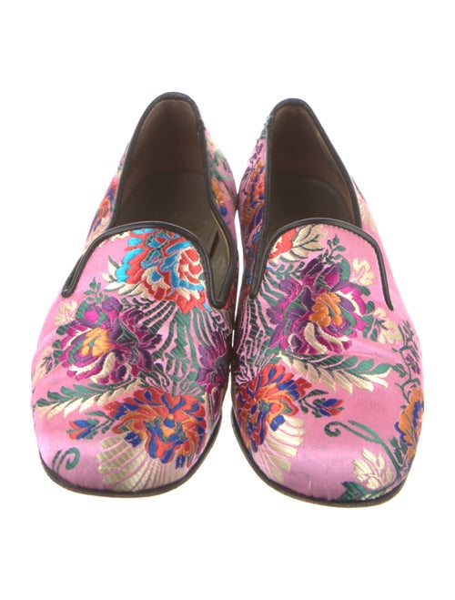 Penelope Chilvers Silk Floral Print Loafers