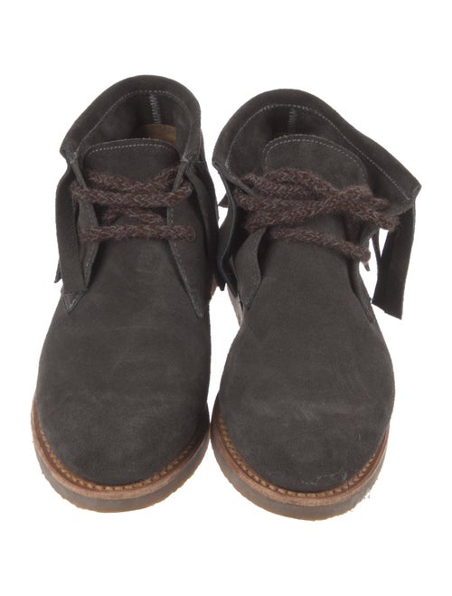 Penelope Chilvers Suede Fringe Trim Accent Western Boots