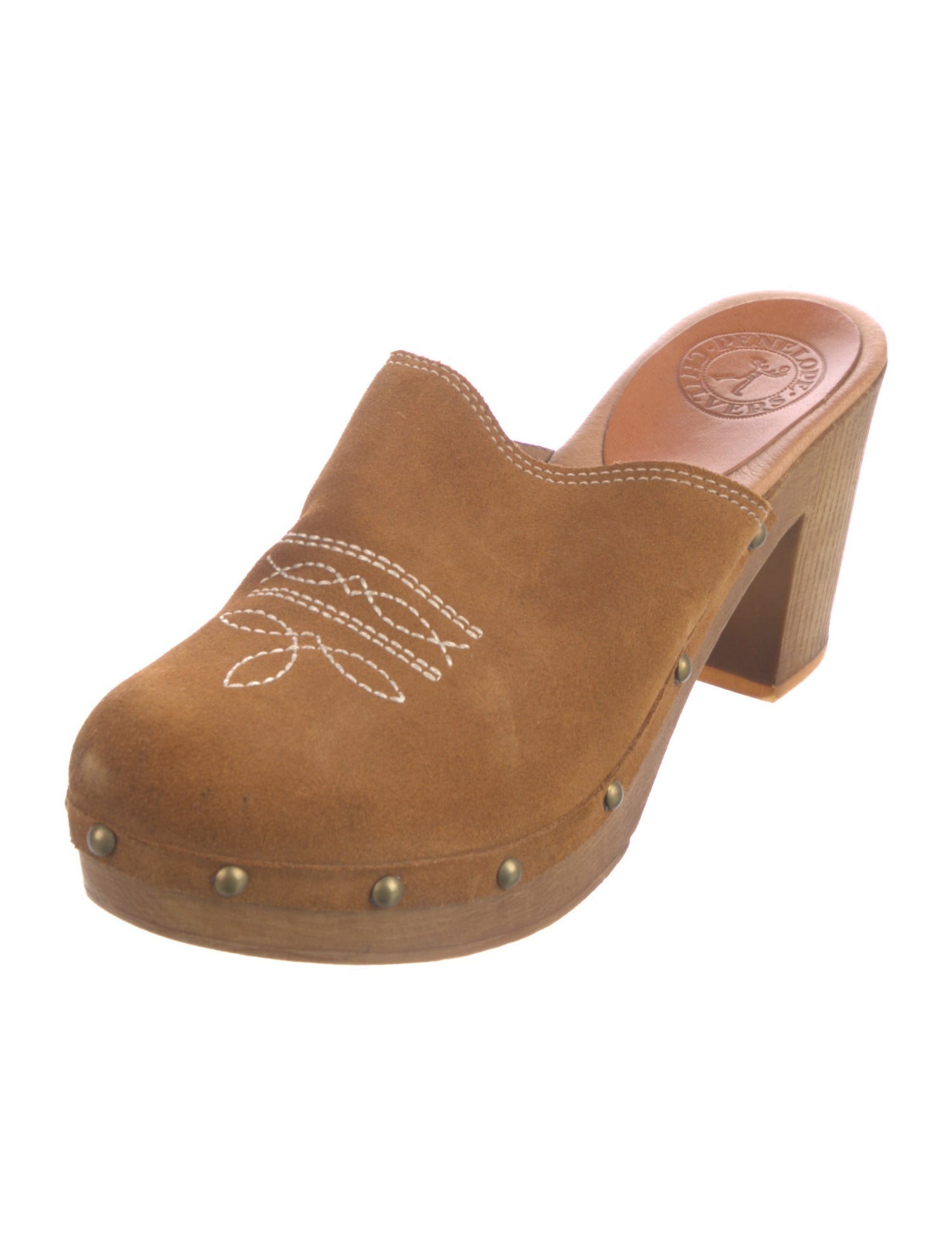 Penelope Chilvers Suede Studded Accents Mules