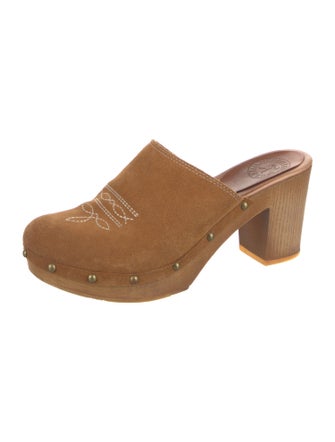 Penelope Chilvers Suede Studded Accents Mules