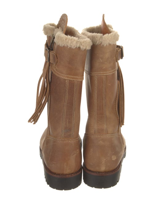 Penelope Chilvers Leather Colorblock Pattern Moto Boots