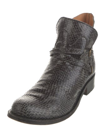 Penelope Chilvers Python Animal Print Combat Boots