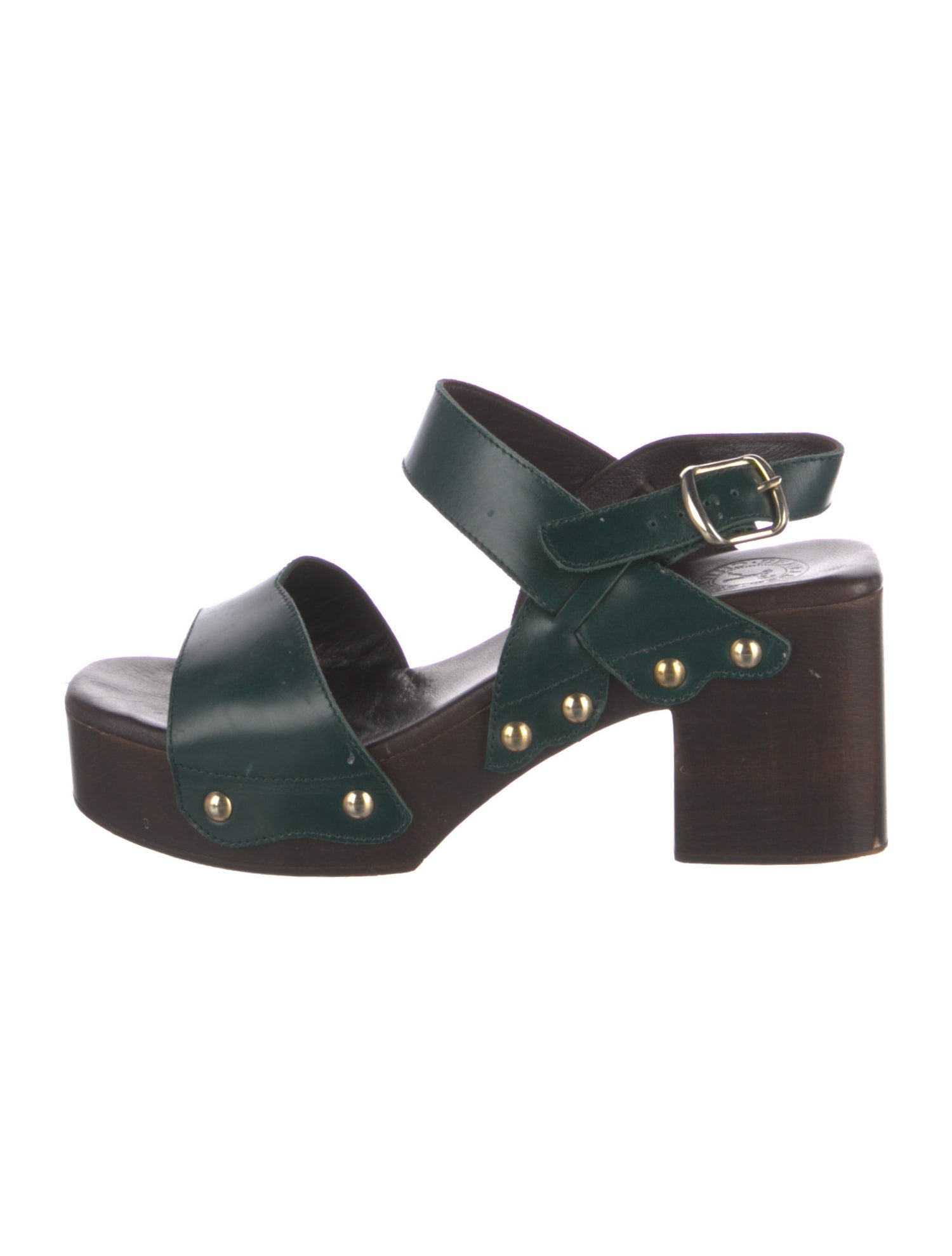 Penelope Chilvers Leather Studded Accents Slingback Sandals