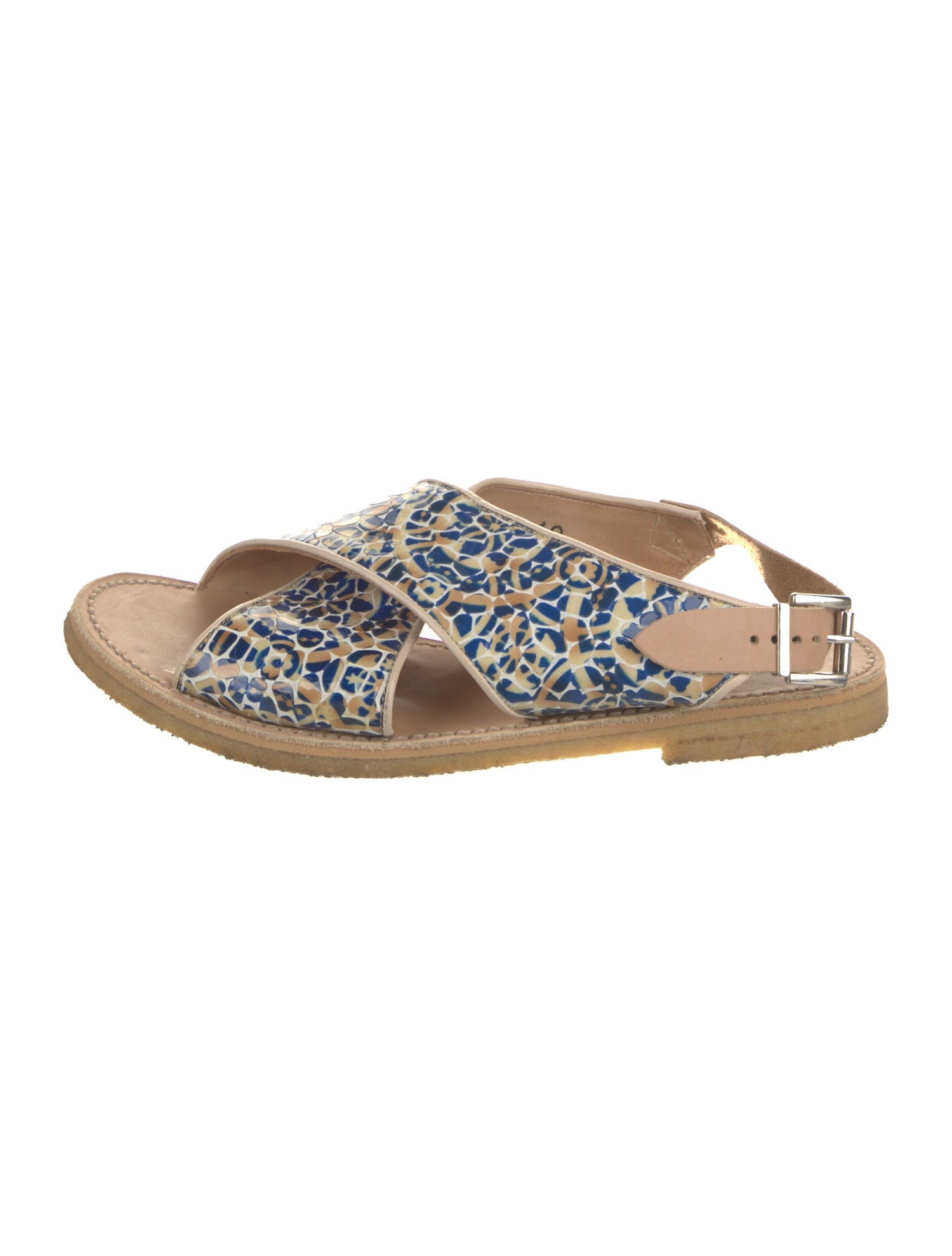 Penelope Chilvers Embossed Leather Printed Slingback Sandals