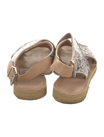 Penelope Chilvers Embossed Leather Printed Slingback Sandals