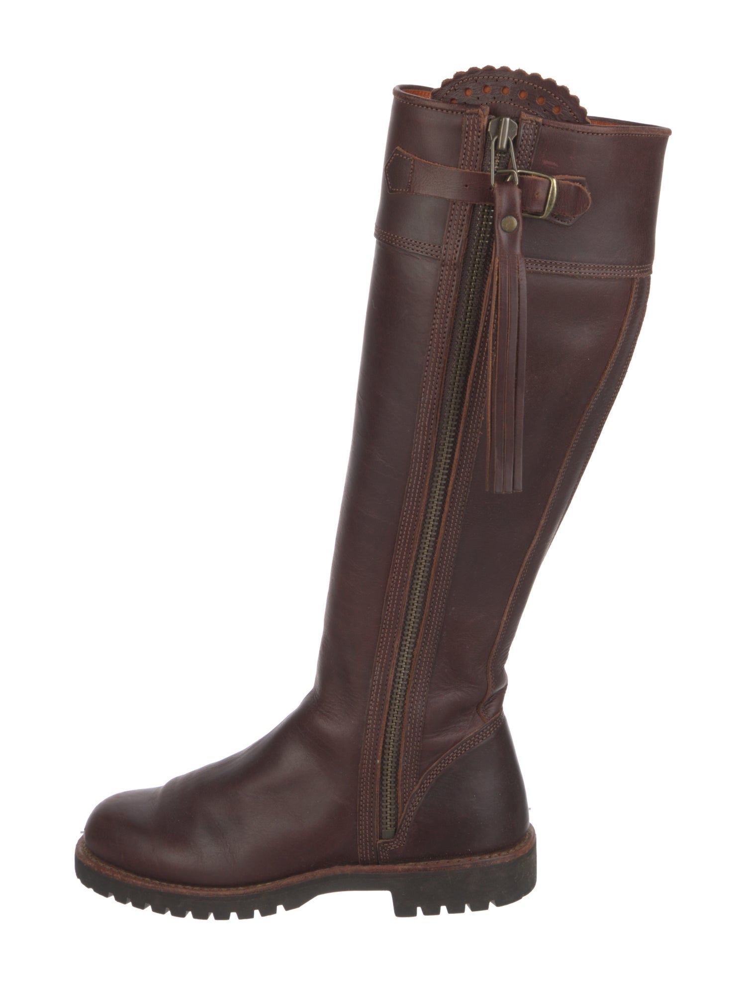 Penelope Chilvers Leather Scalloped Accent Boots