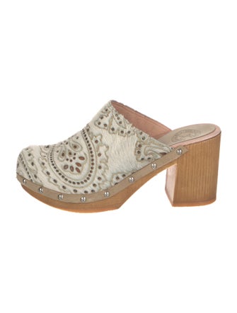 Penelope Chilvers Ponyhair Studded Accents Mules