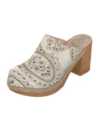 Penelope Chilvers Ponyhair Studded Accents Mules
