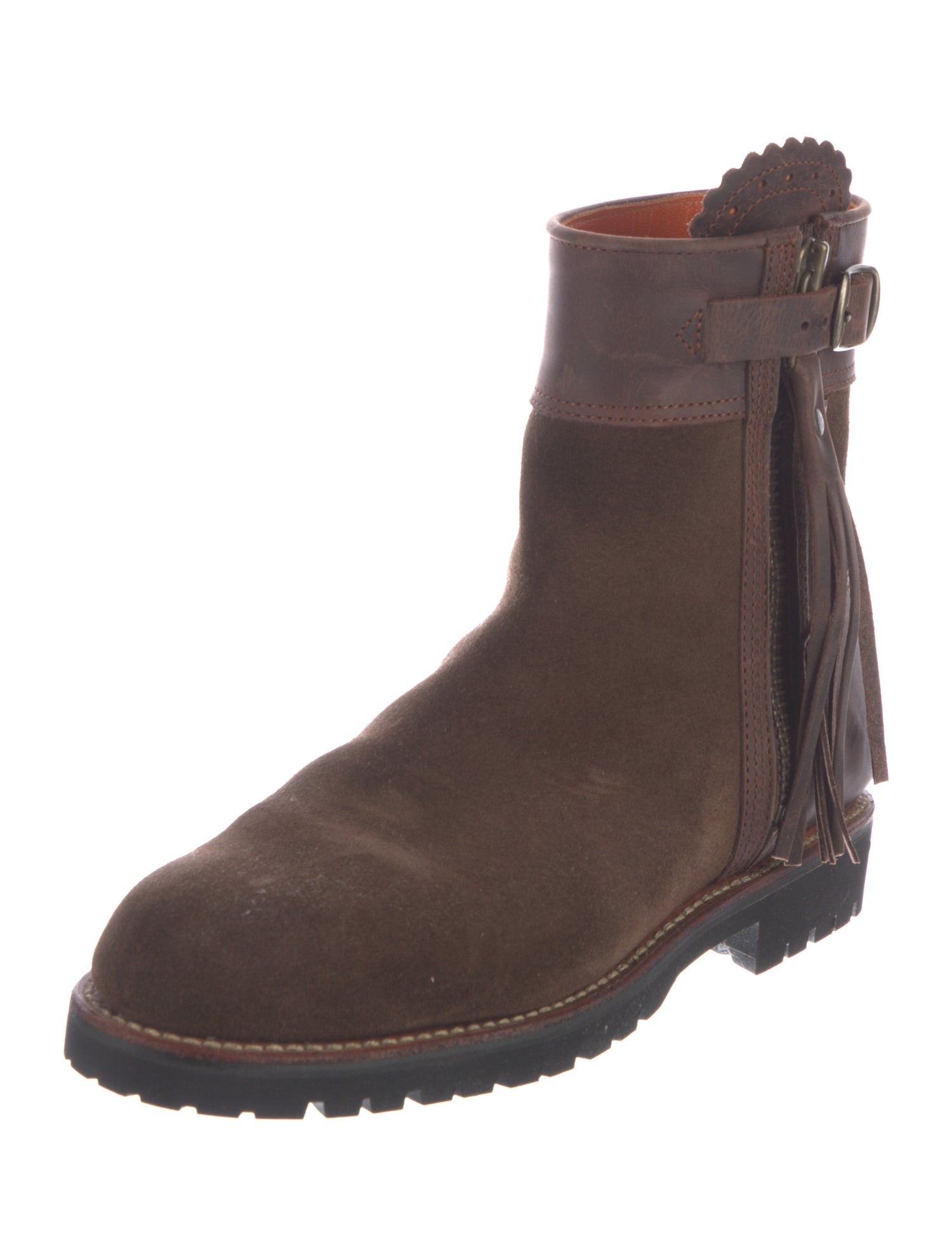 Penelope Chilvers Suede Fringe Trim Accent Chelsea Boots