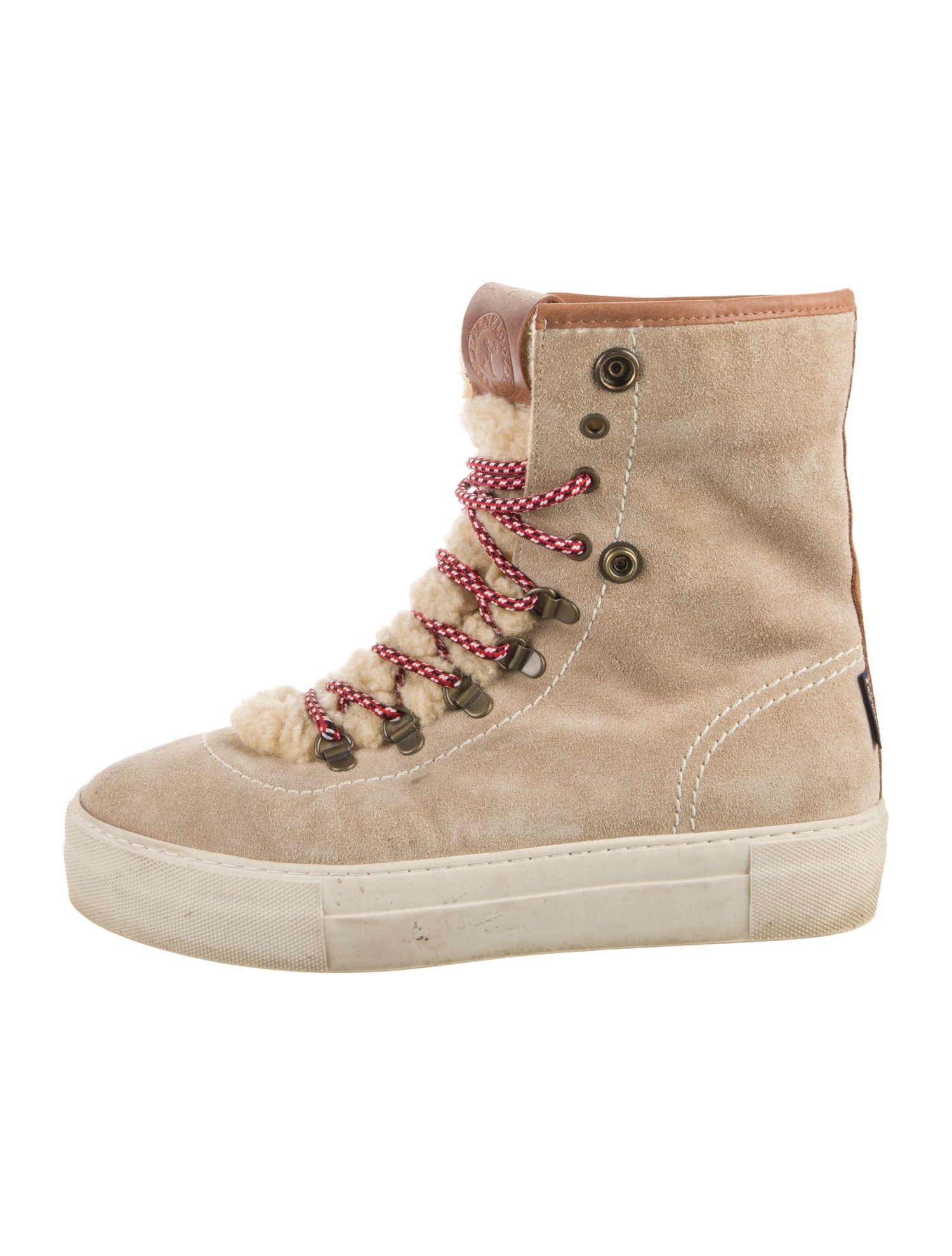 Penelope Chilvers Suede Colorblock Pattern Lace-Up Boots