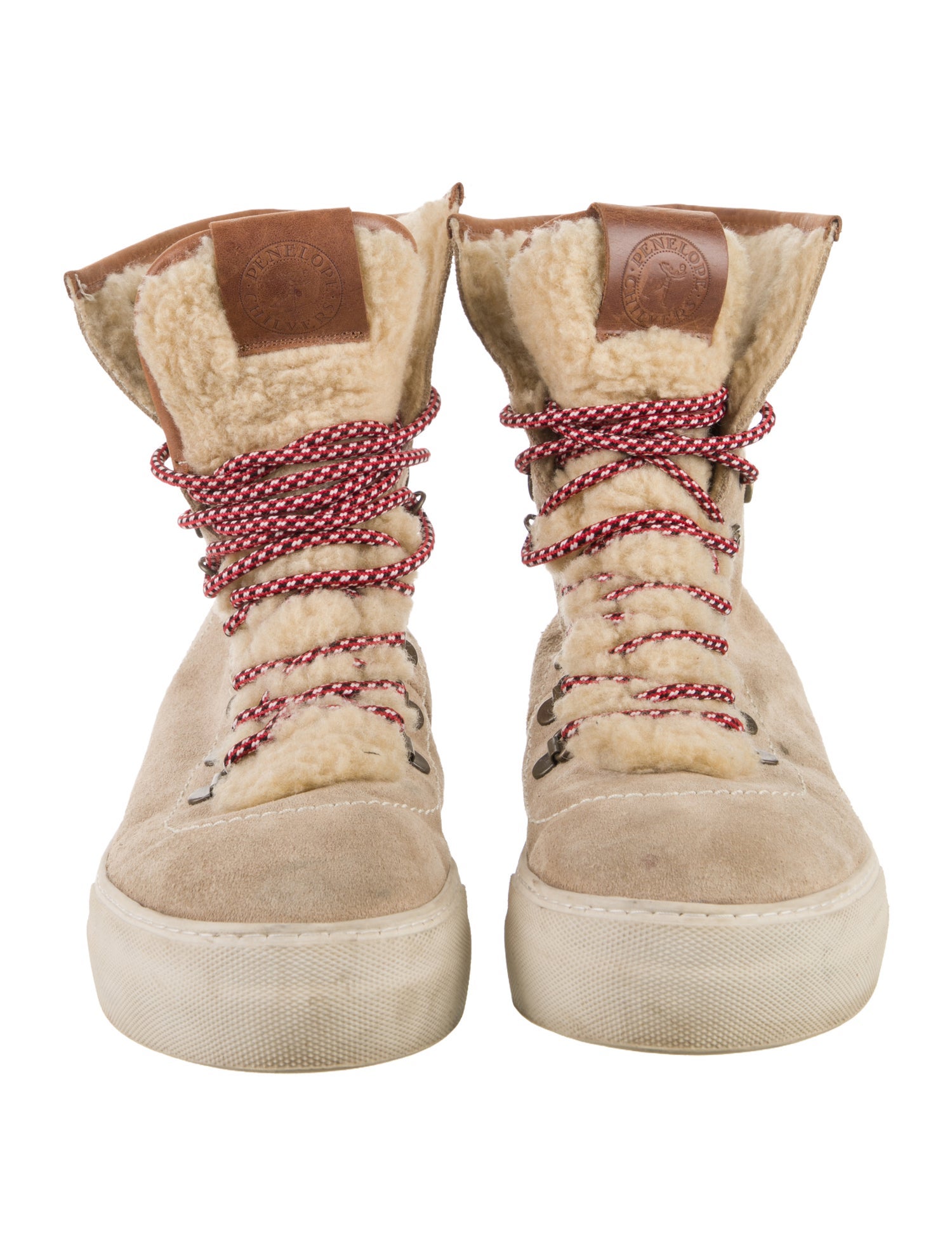 Penelope Chilvers Suede Colorblock Pattern Lace-Up Boots