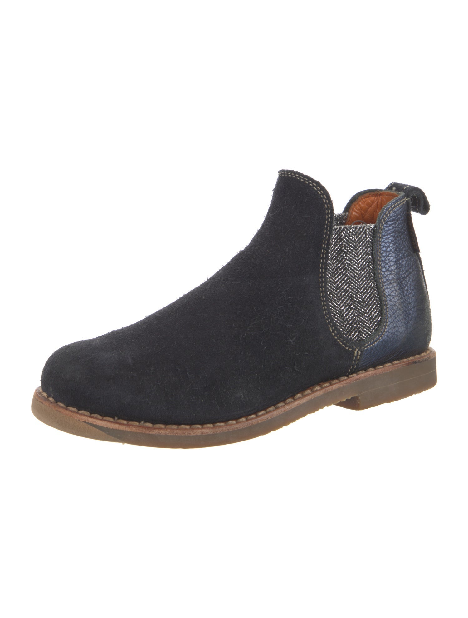 Penelope Chilvers Suede Colorblock Pattern Chelsea Boots
