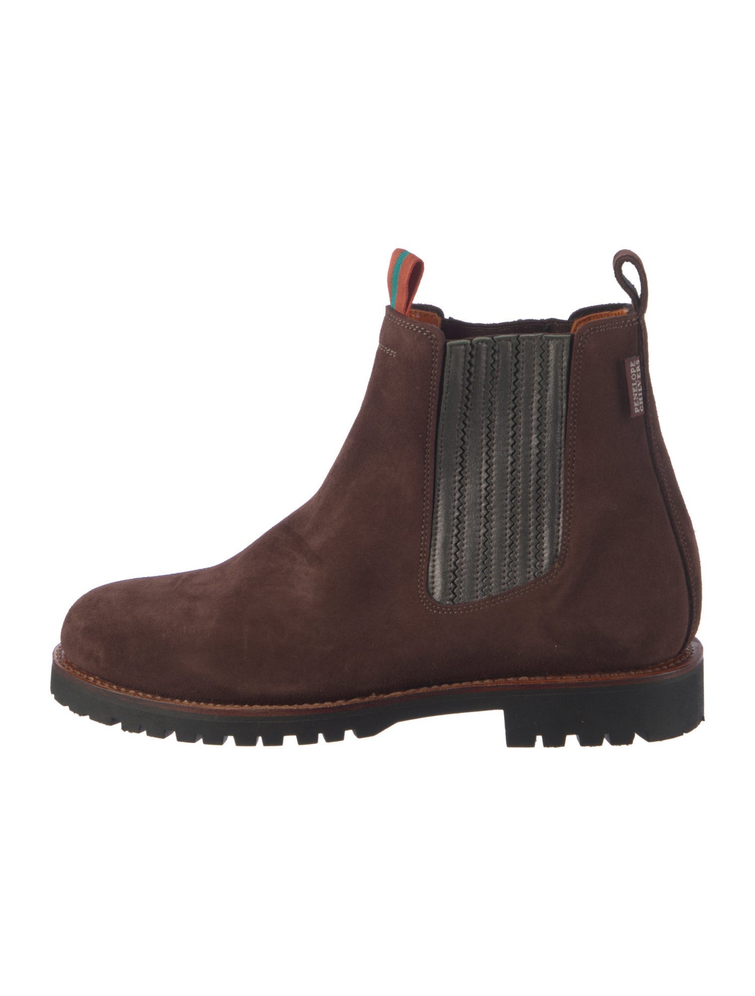 Penelope Chilvers Suede Grosgrain Trim Chelsea Boots