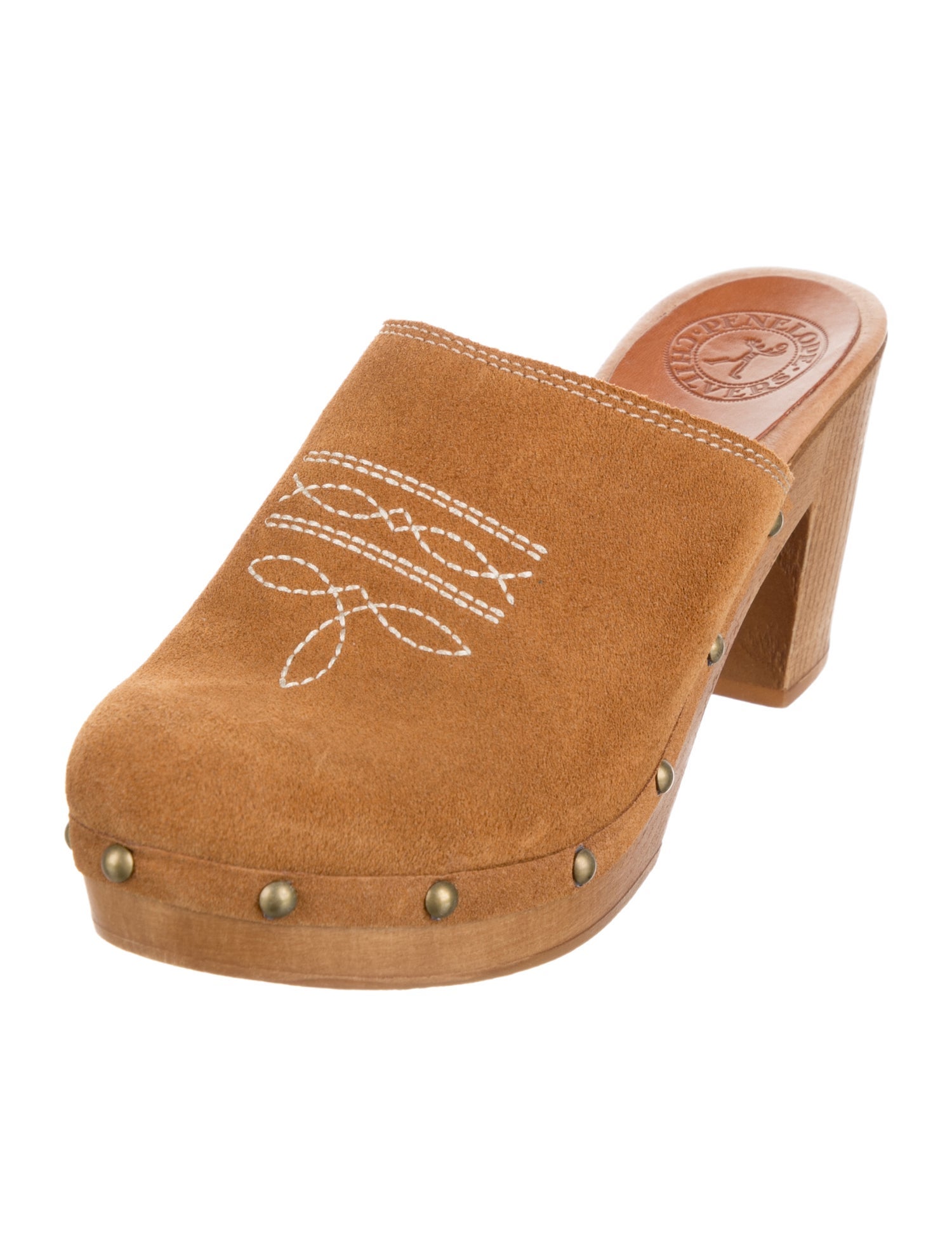 Penelope Chilvers Suede Studded Accents Mules