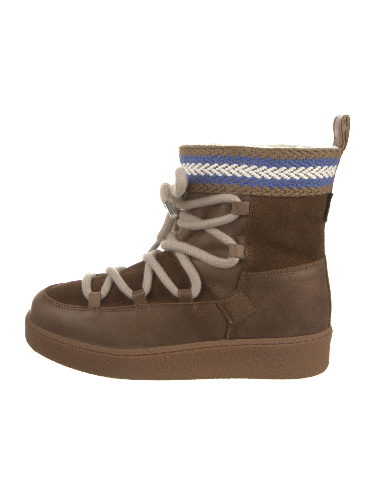 Penelope Chilvers Leather Grosgrain Trim Lace-Up Boots