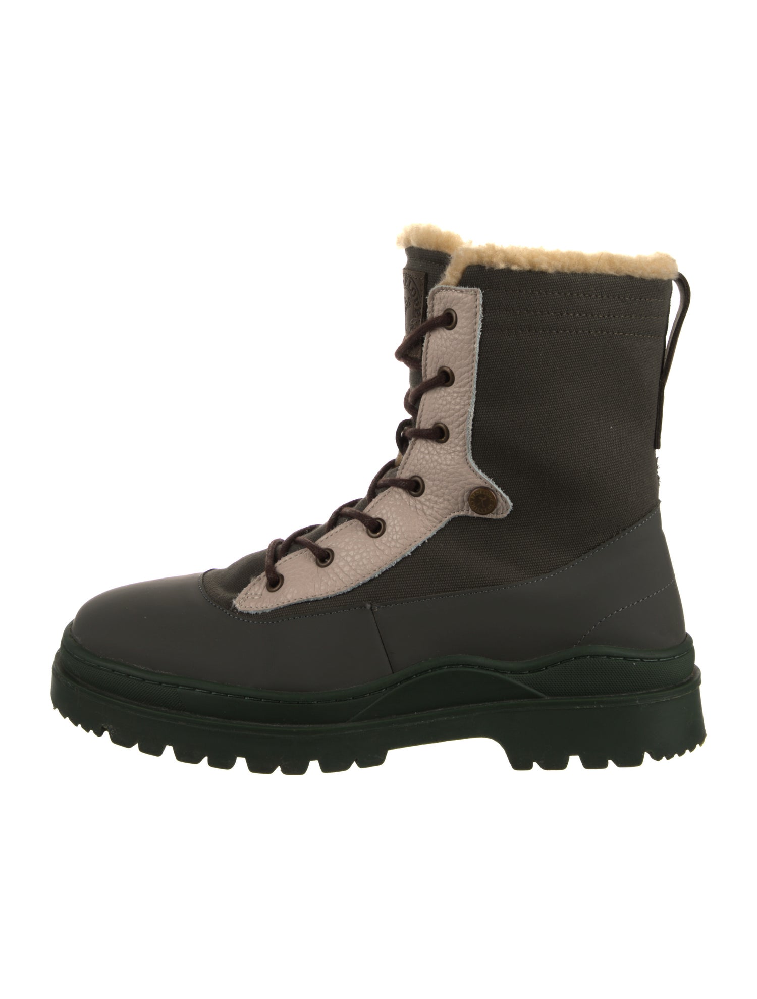 Penelope Chilvers Leather Colorblock Pattern Combat Boots