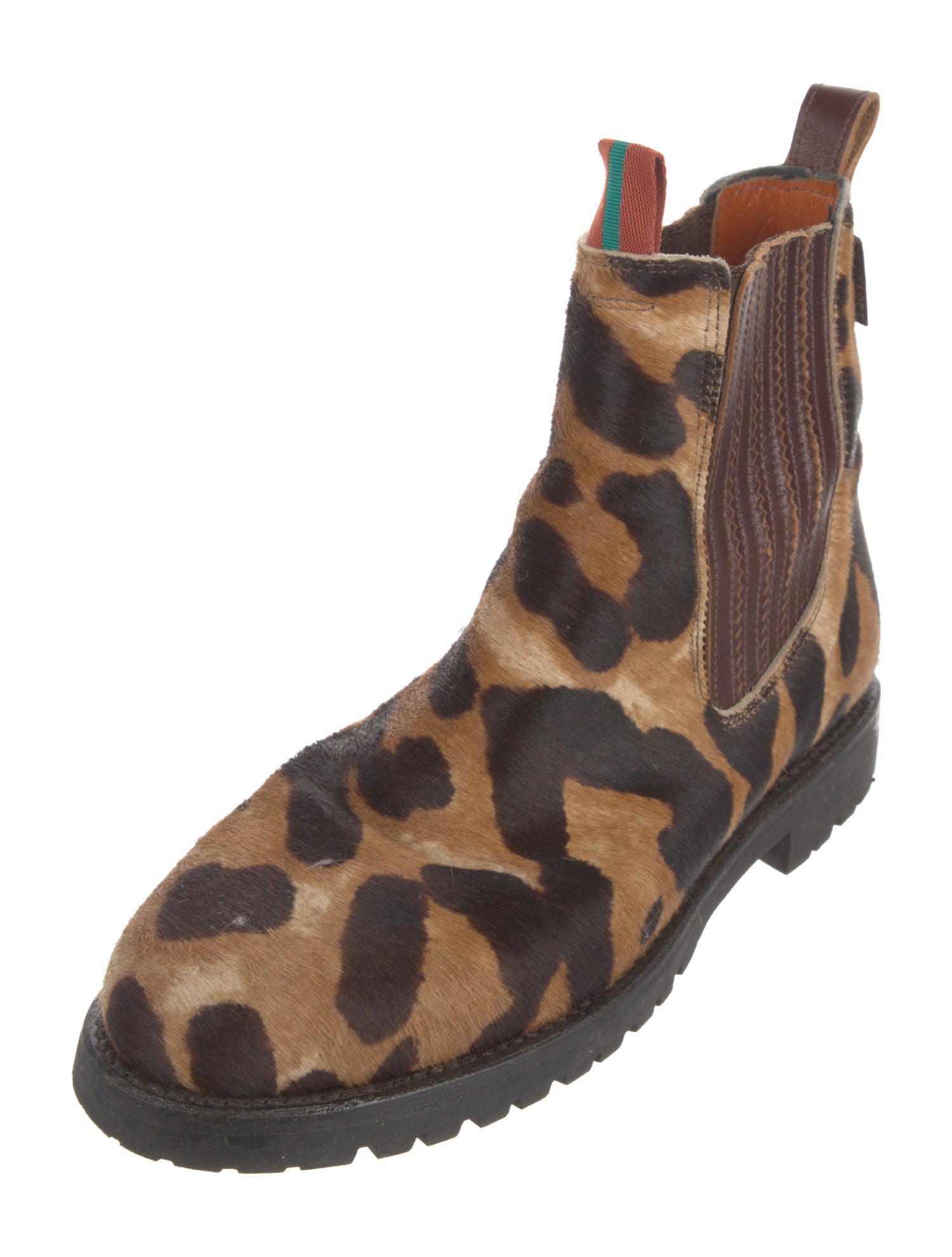 Penelope Chilvers Ponyhair Animal Print Chelsea Boots