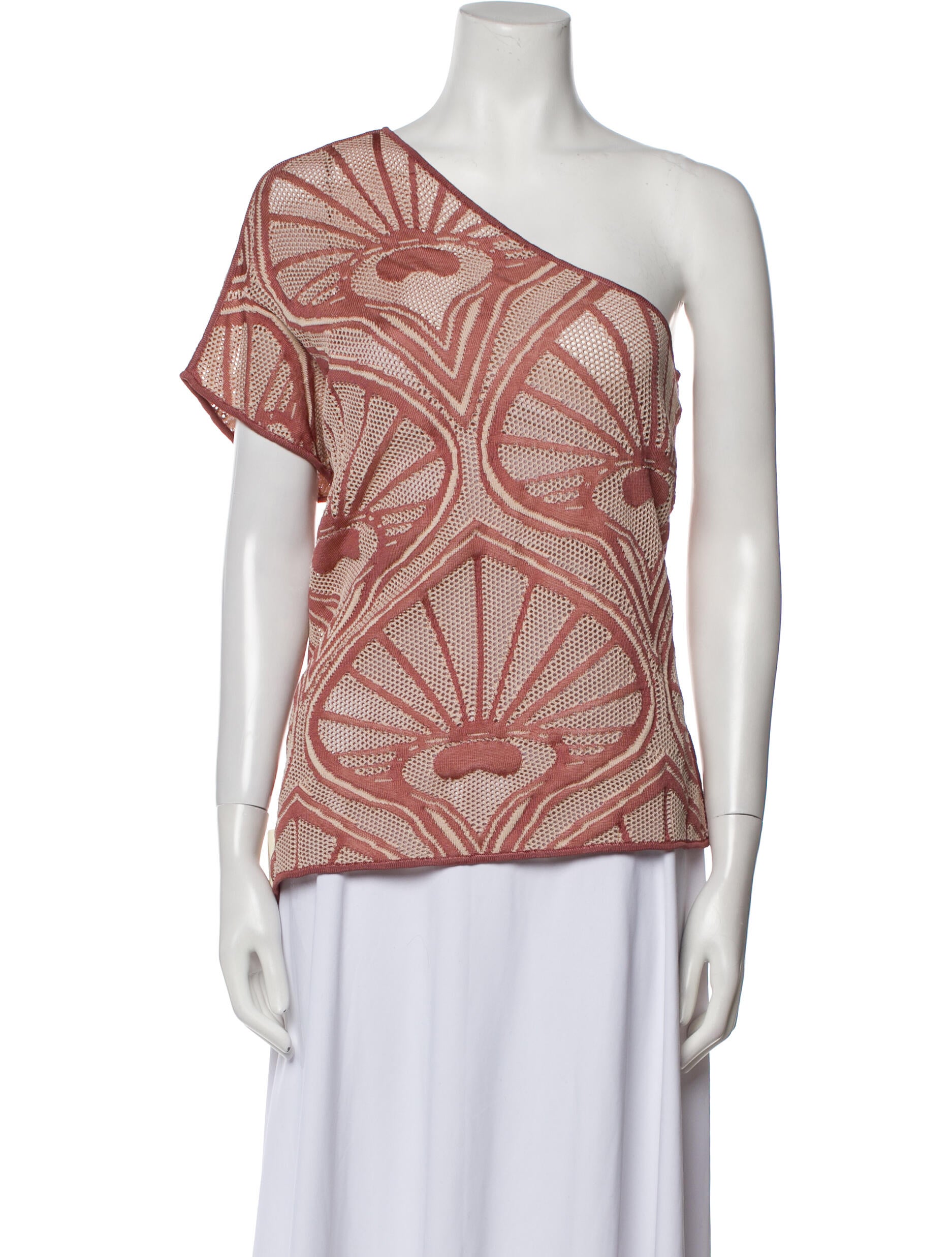 Pepa Pombo Printed One-Shoulder Top