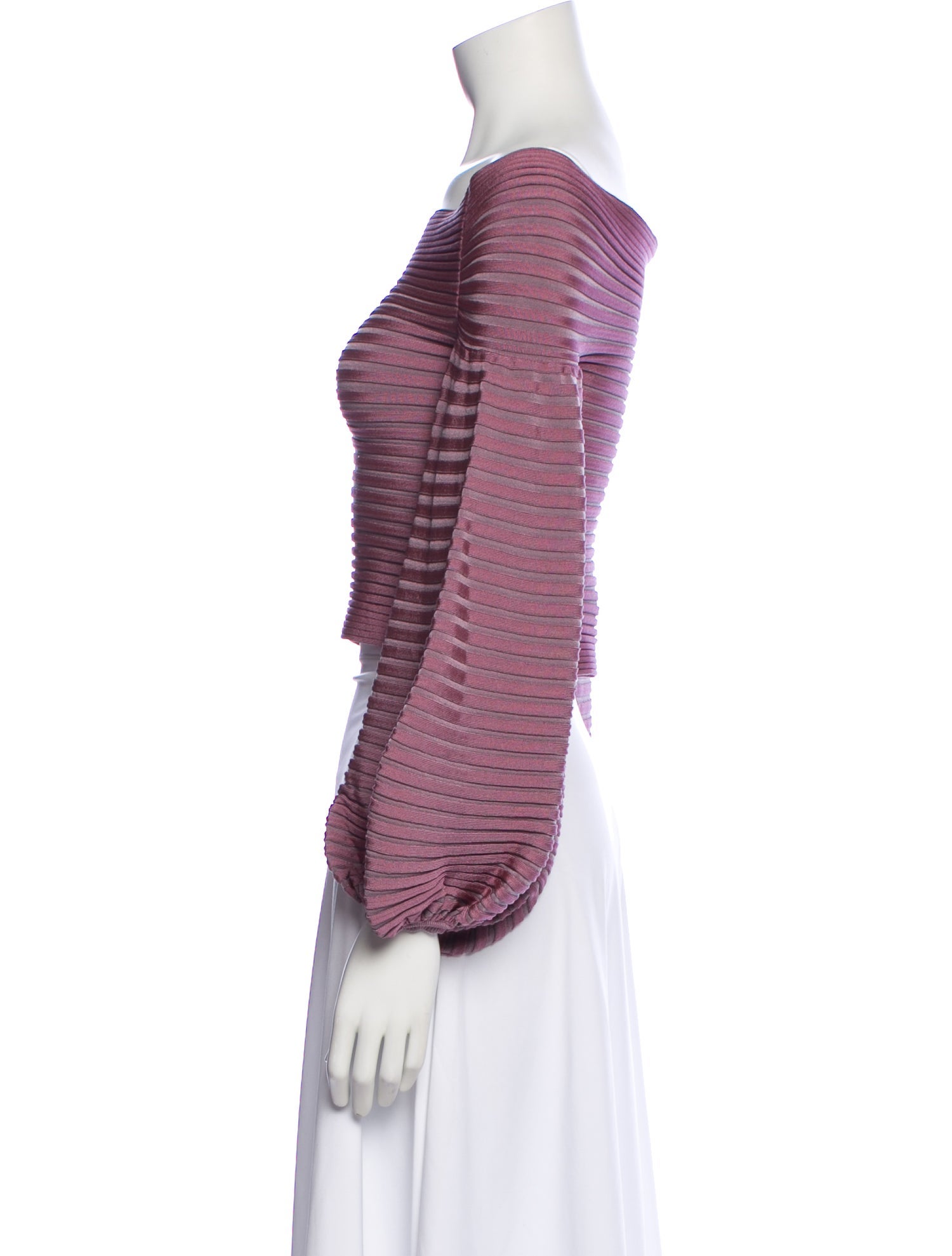 Pepa Pombo Striped Off-The-Shoulder Top w/ Tags