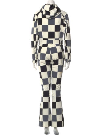 Perfect Moment Plaid Print Turtleneck Jumpsuit